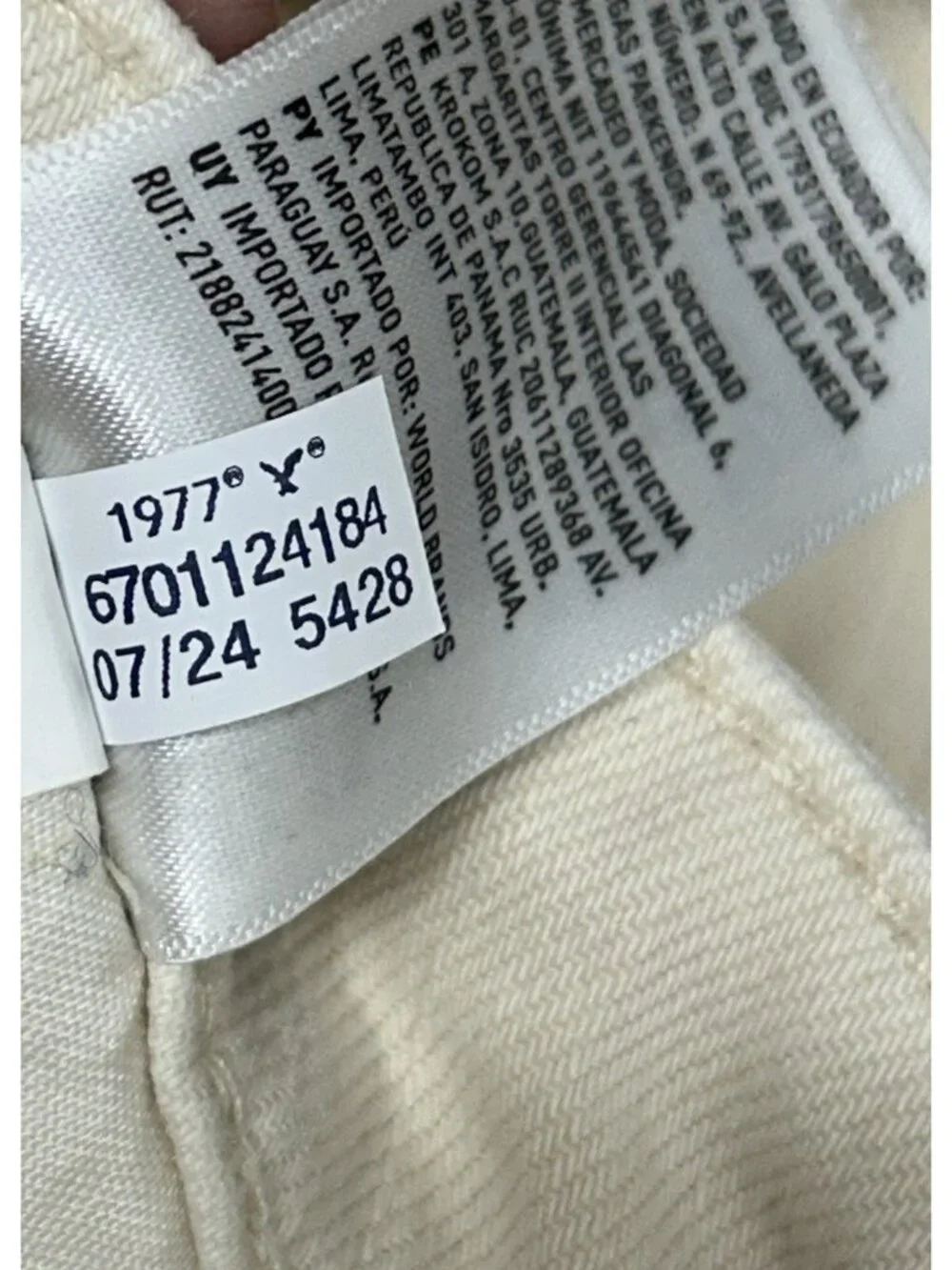 American Eagle Barrel Jeans Womens 6 Cream High Rise Ankle 31”x27.5”